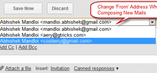 change from address while composing new mails