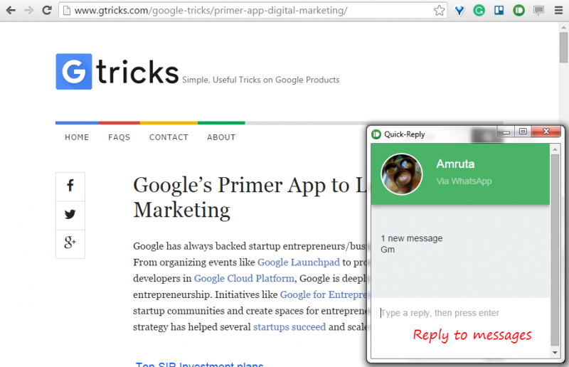 Receive Android Notifications in Google Chrome