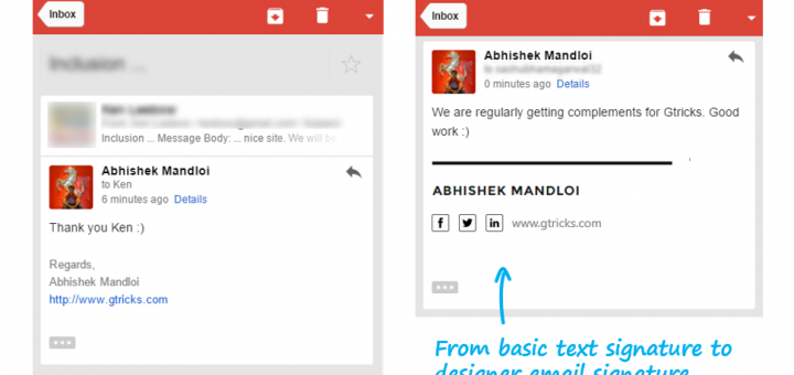 designer email signature in gmail