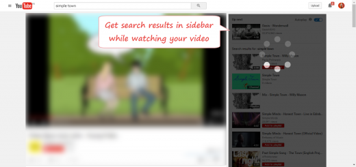 Sidebar search in YouTube