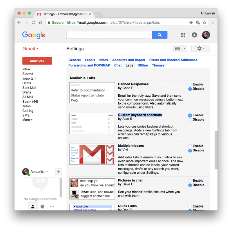 Gmail Control Gmail With Custom Keyboard Shortcuts & Just a Number Pad