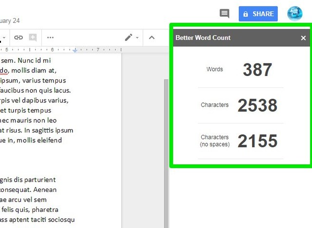 better word count google docs add-on