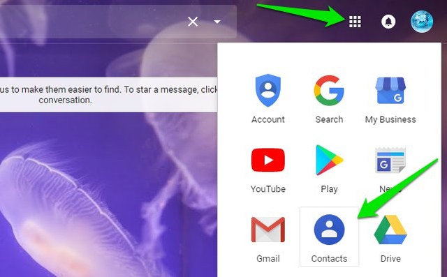 Open Contacts app from Gmail