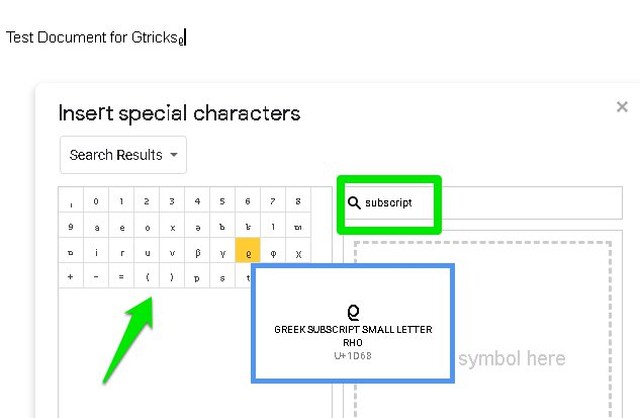 keyboard shortcut for subscript mac on google docs