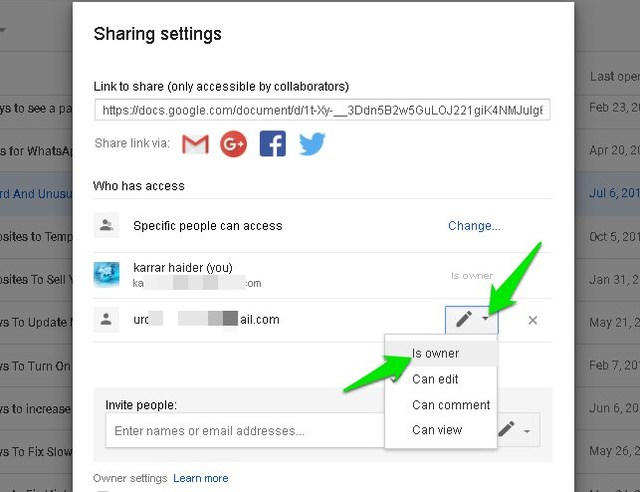 How To Change the File Owner in Google Drive