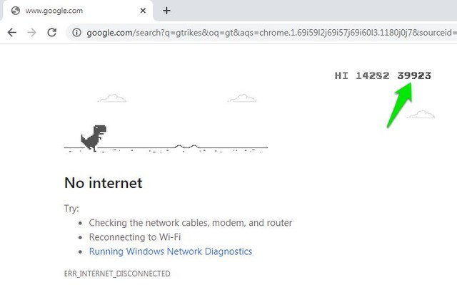 Dino Run [Google Chrome Offline] (Web) high score by JSRoberts