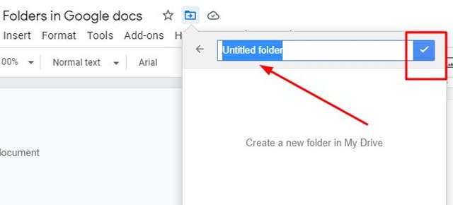 Name folder in Google Drive