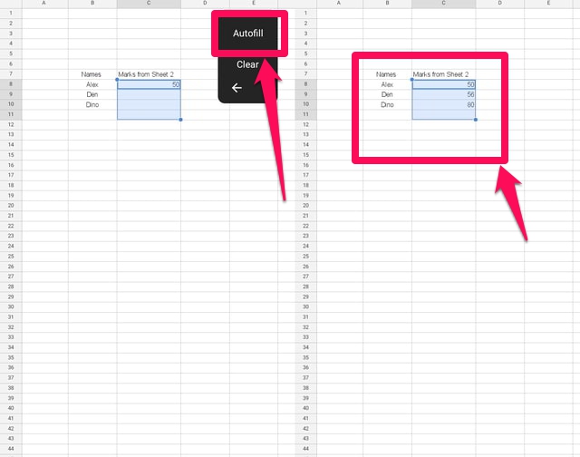 Pasting Formula Google Sheet Mobile.