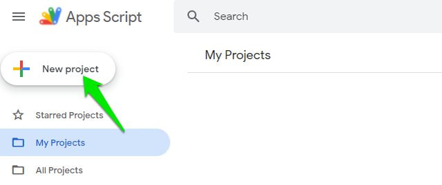 google-apps-script-new-project